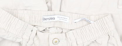 Bershka Women's Beige Cargo Trousers XS
