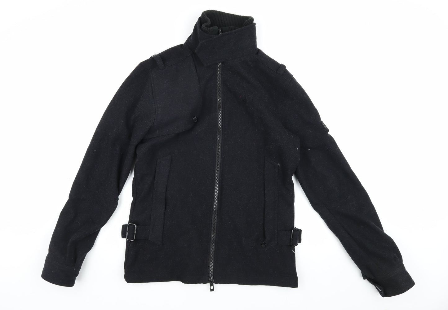 Mens UK Size S Bench Black Biker Coat