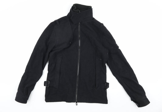 Mens UK Size S Bench Black Biker Coat