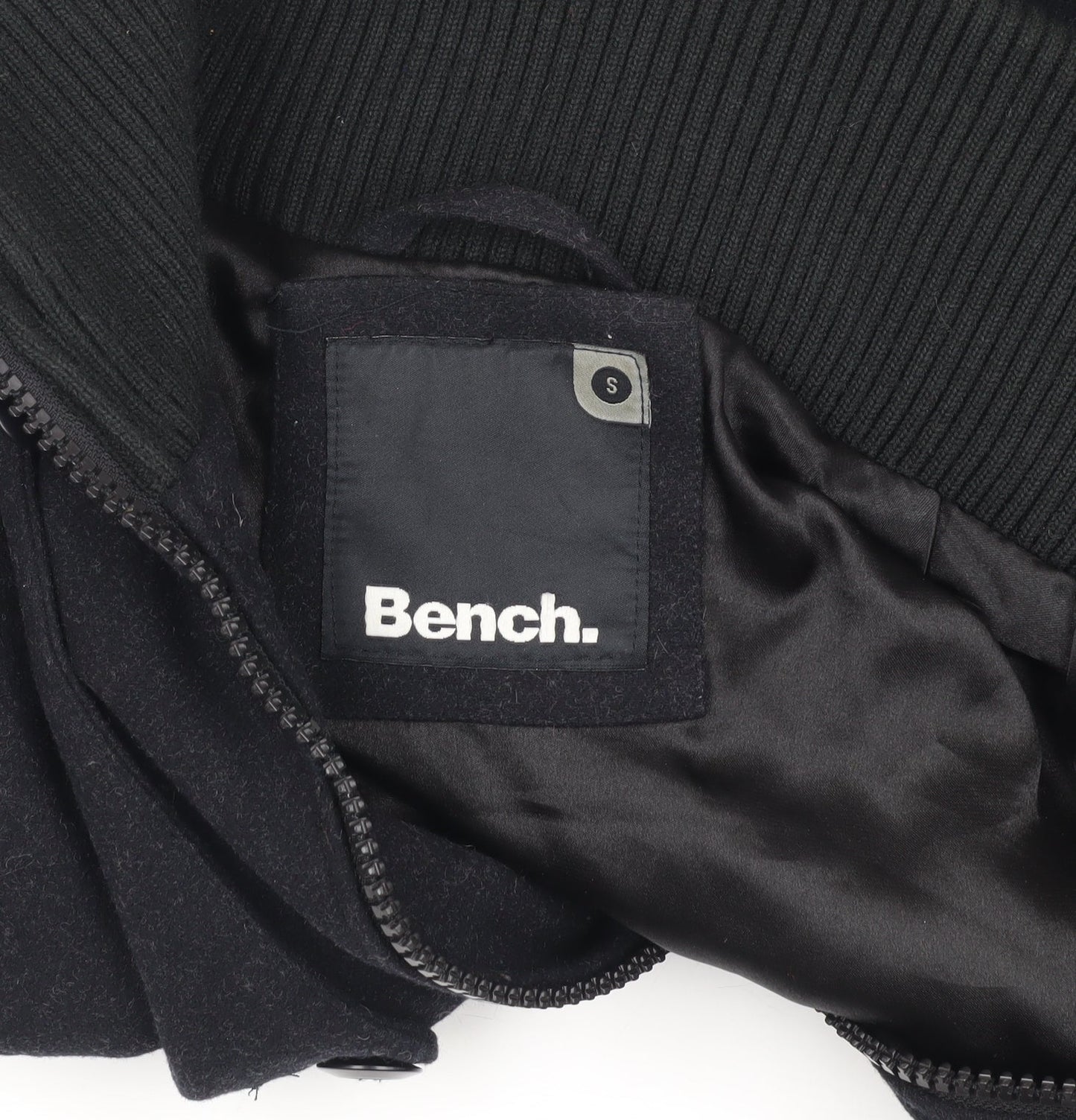 Mens UK Size S Bench Black Biker Coat