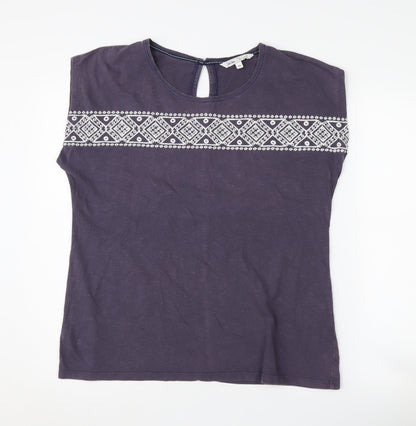 Womens UK Size 14 Fat Face Purple Basic T-Shirt