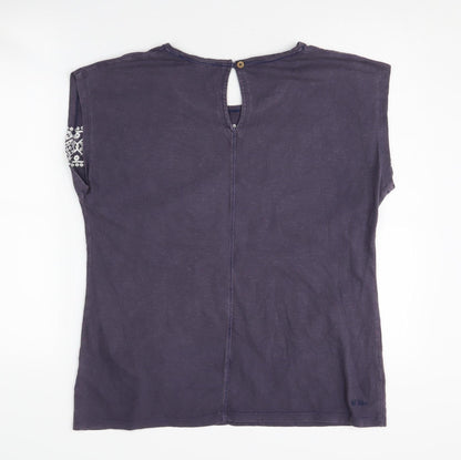 Womens UK Size 14 Fat Face Purple Basic T-Shirt
