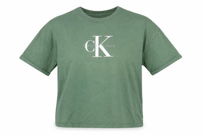 Unisex Adults UK Size L Calvin Klein Jeans Green Basic T-Shirt