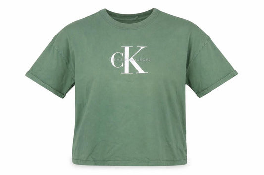 Unisex Adults UK Size L Calvin Klein Jeans Green Basic T-Shirt