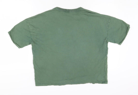 Unisex Adults UK Size L Calvin Klein Jeans Green Basic T-Shirt
