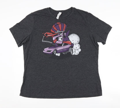 Bella + Canvas Unisex Grey Cartoon T-Shirt XL