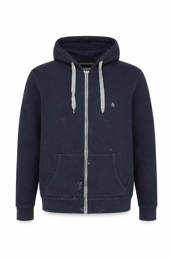 Mens UK Size M Original Penguin Blue Full Zip Hoodie