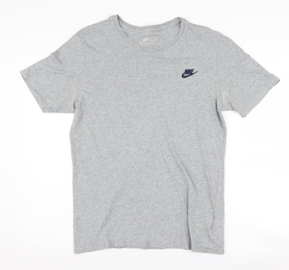 Nike Men's Grey Crew Neck Cotton T-Shirt Medium