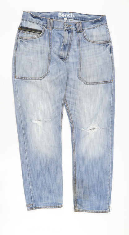 Bench Blue Straight Jeans 32W/30L Unisex Adults