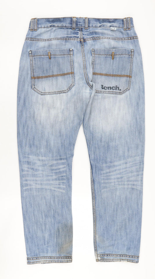 Bench Blue Straight Jeans 32W/30L Unisex Adults