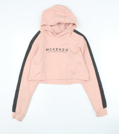 McKenzie Girls Pink Logo Hoodie, 12-13 Years, Casual, Hooded