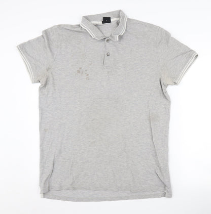 Hugo Boss Men's Grey XL Cotton Polo - Casual Style