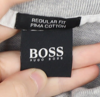 Hugo Boss Men's Grey XL Cotton Polo - Casual Style
