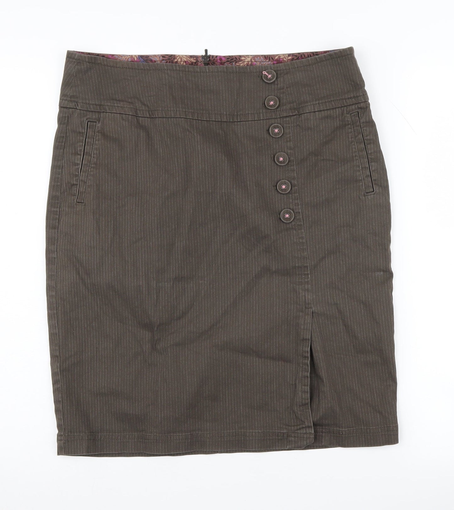 Laura Ashley Women's Brown Pencil Skirt Size 14