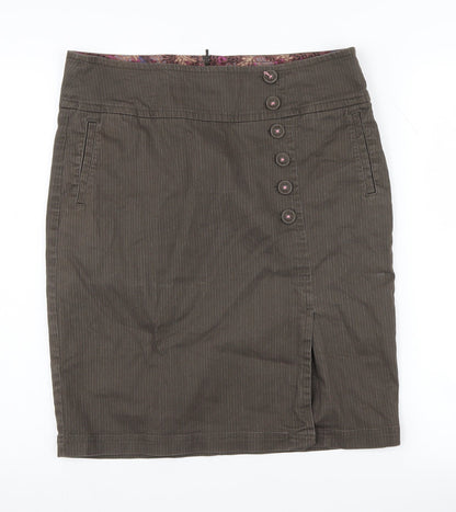Laura Ashley Women's Brown Pencil Skirt Size 14