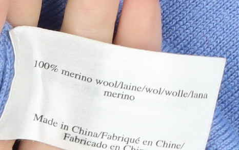 Laura Ashley Women's Blue Merino Wool Jumper, Size 8