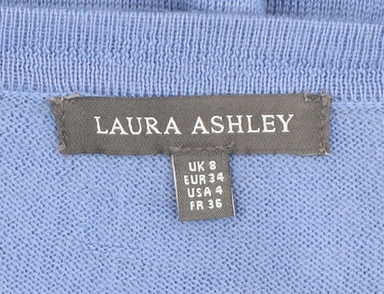 Laura Ashley Women's Blue Merino Wool Jumper, Size 8