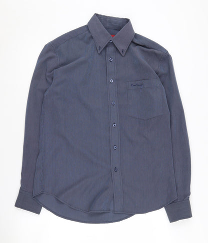 Pierre Cardin Men's Blue Striped Shirt, S, Button-Up