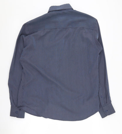 Pierre Cardin Men's Blue Striped Shirt, S, Button-Up