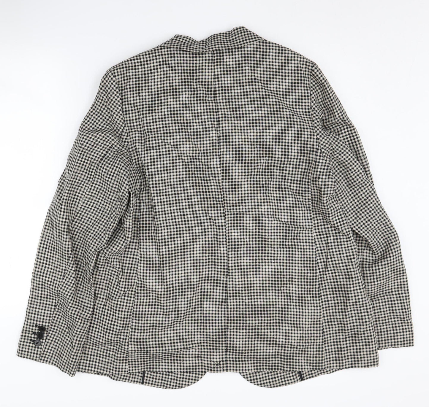 Jaeger Women's Black Check Blazer Size 16 Classic Fit