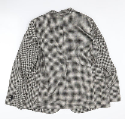 Jaeger Women's Black Check Blazer Size 16 Classic Fit