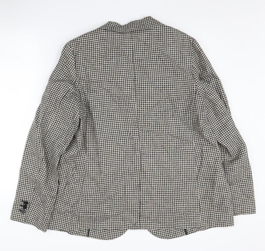 Jaeger Women's Black Check Blazer Size 16 Classic Fit