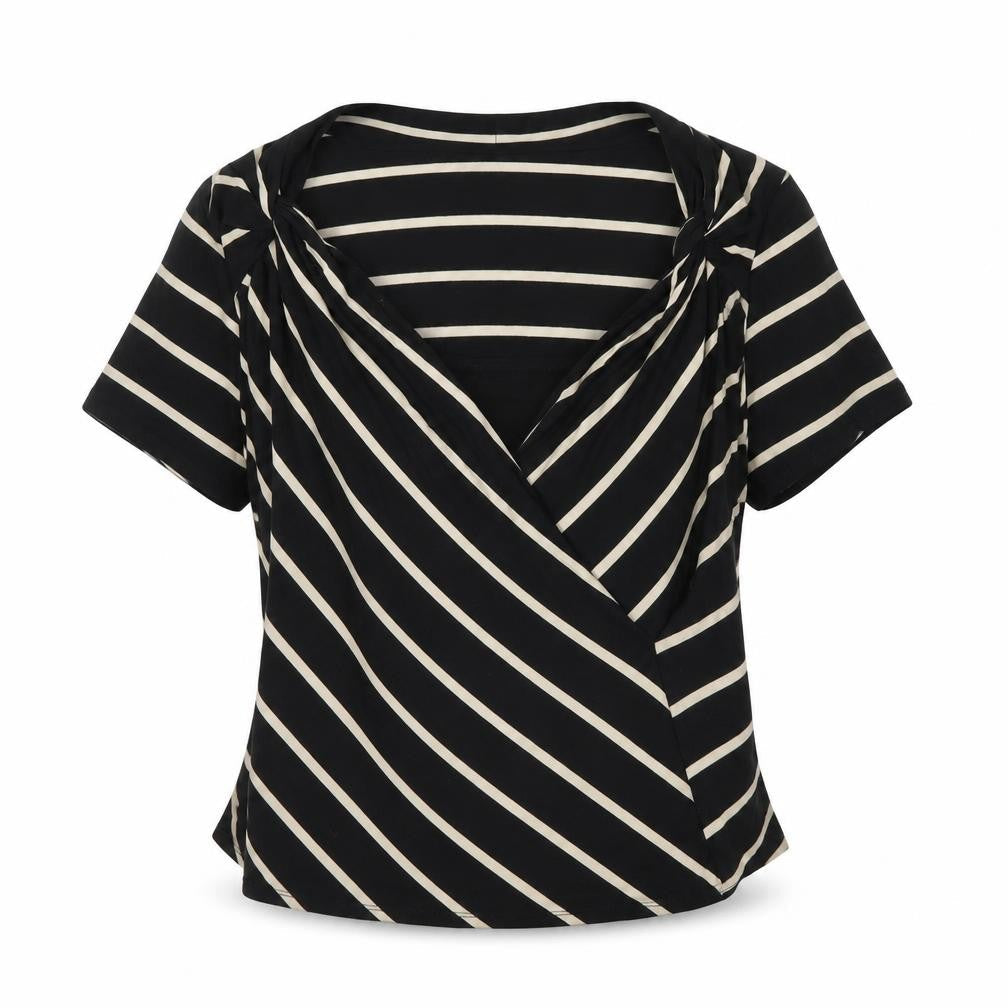 Womens UK Size L Viyella Black Wrap Blouse