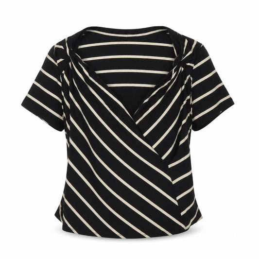 Womens UK Size L Viyella Black Wrap Blouse