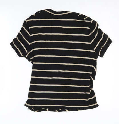 Womens UK Size L Viyella Black Wrap Blouse