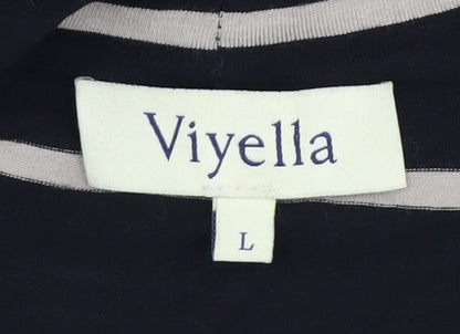 Womens UK Size L Viyella Black Wrap Blouse