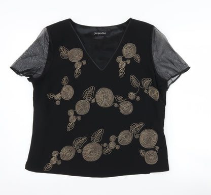 Womens UK Size 16 Jacques Vert Black  Blouse