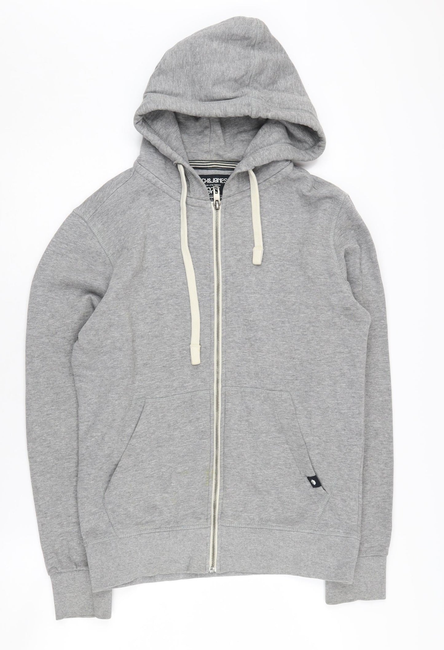 Mens UK Size S JACK & JONES Grey Full Zip Hoodie