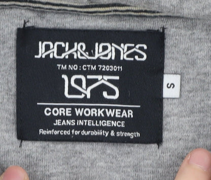 Mens UK Size S JACK & JONES Grey Full Zip Hoodie