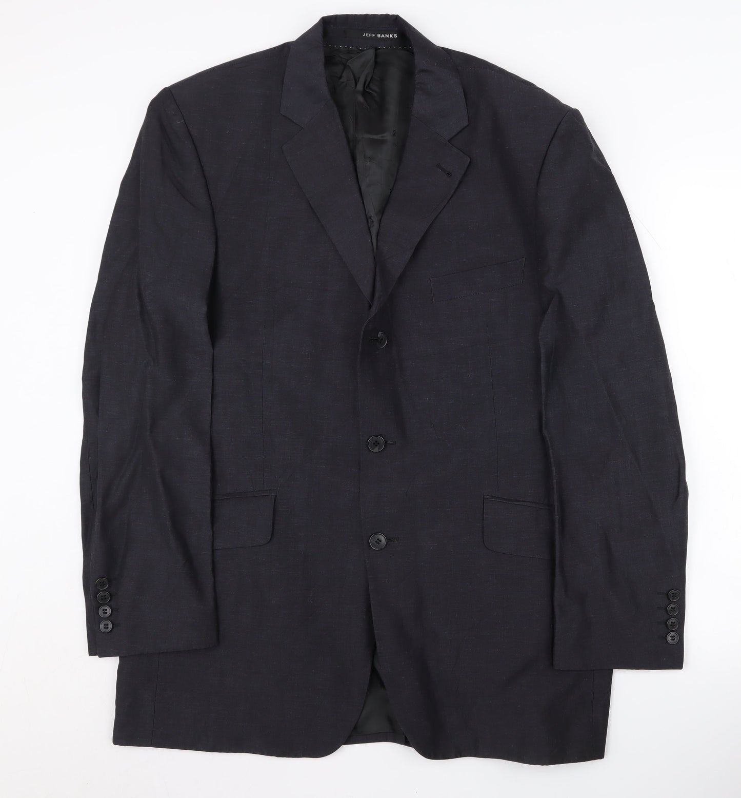 Mens UK Size 42 Jeff Banks Regular Blue Suit Jacket