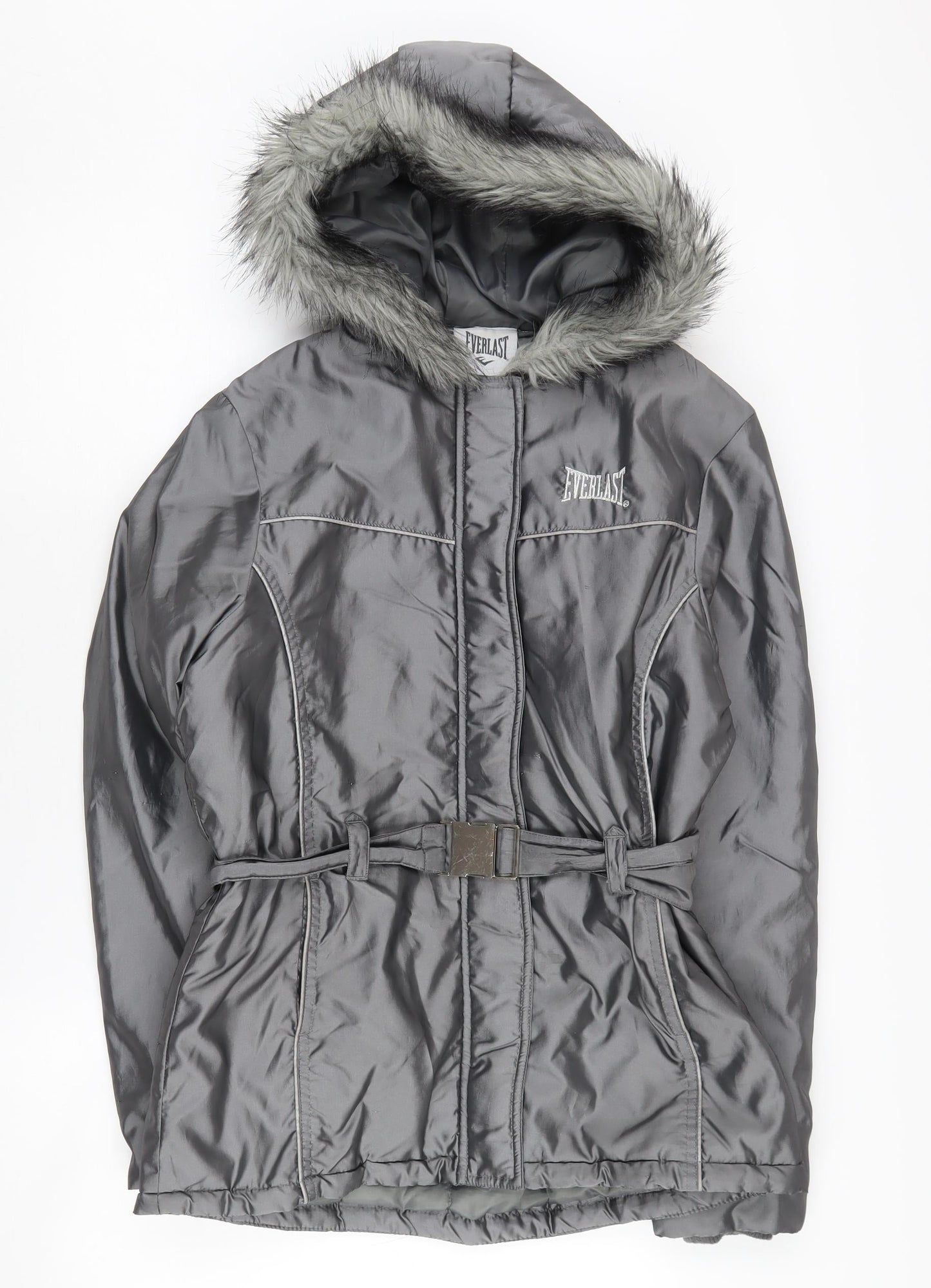 Womens UK Size 10 Everlast Grey Parka Coat