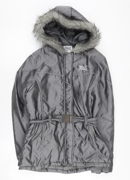 Womens UK Size 10 Everlast Grey Parka Coat