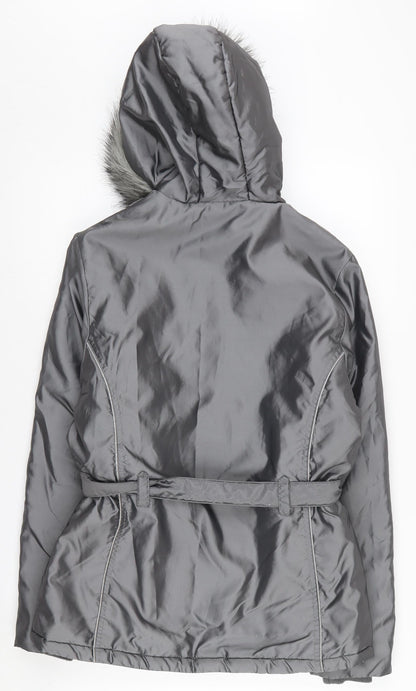 Womens UK Size 10 Everlast Grey Parka Coat