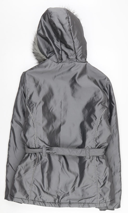 Womens UK Size 10 Everlast Grey Parka Coat