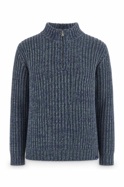 FatFace Womens Blue Mock Neck Jumper S Acrylic Wool Blend
