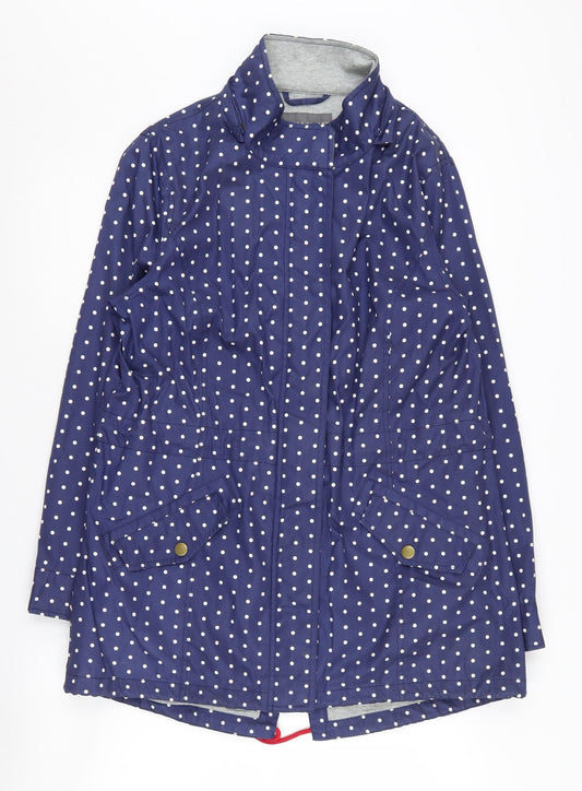 Laura Ashley Women's Blue Polka Dot Rain Coat Size 14