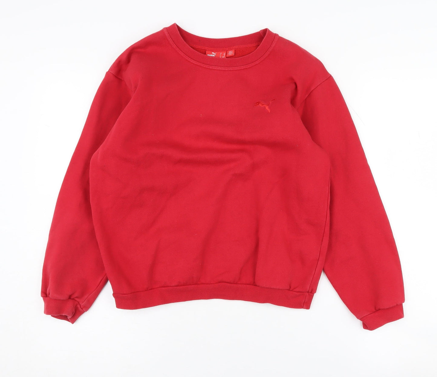 Puma Boys Red Sweatshirt, 12-13 Years, Crew Neck Pullover