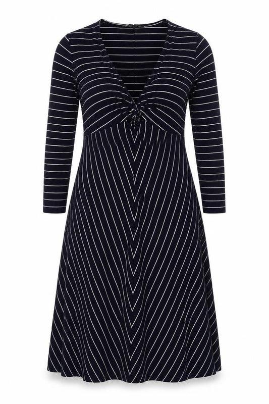 Laura Ashley Women's Striped Dress, Size 8, 3/4 Sleeve