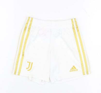 Adidas Boys Athletic Shorts White Size 5-6Y Football