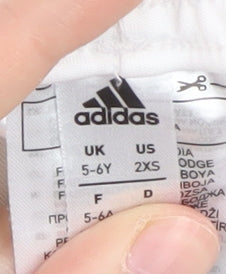 Adidas Boys Athletic Shorts White Size 5-6Y Football