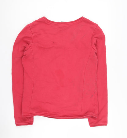 Adidas Women's Red Sweatshirt Size 12, V-Neck Casual