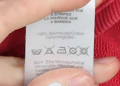 Adidas Women's Red Sweatshirt Size 12, V-Neck Casual