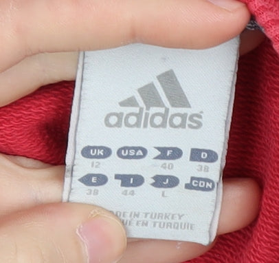 Adidas Women's Red Sweatshirt Size 12, V-Neck Casual