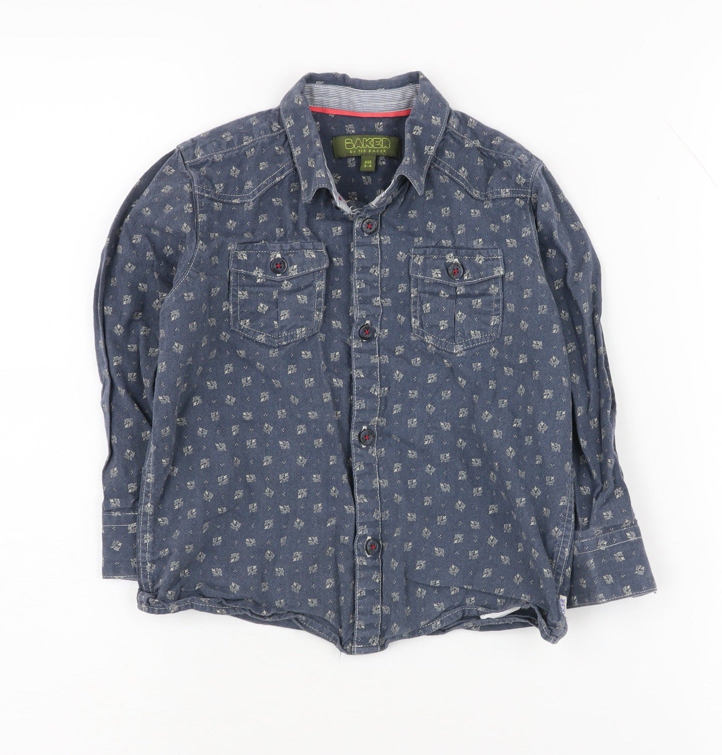 Baker by Ted Baker Boys Blue Button-Up Shirt 3-4 Years