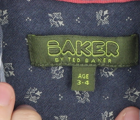 Baker by Ted Baker Boys Blue Button-Up Shirt 3-4 Years