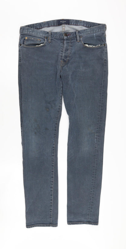 Mens UK Size 32 Paul Smith Regular Fit Straight Blue Jeans